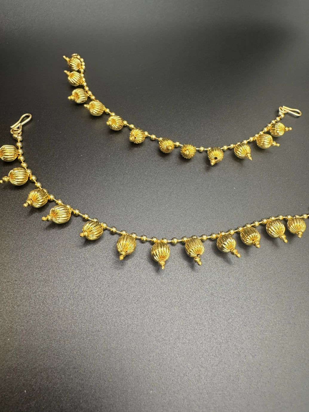 Gold-Tone Plated Traditional Ear Chain Maatal Pair for Women – 6 inch Jewelry JCS Fashions