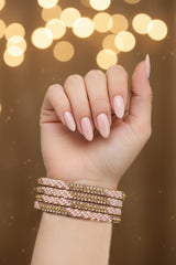 Multicolour Crystal Bead Bangles Set with Gold-Tone Sparkle for Festive & Wedding Wear