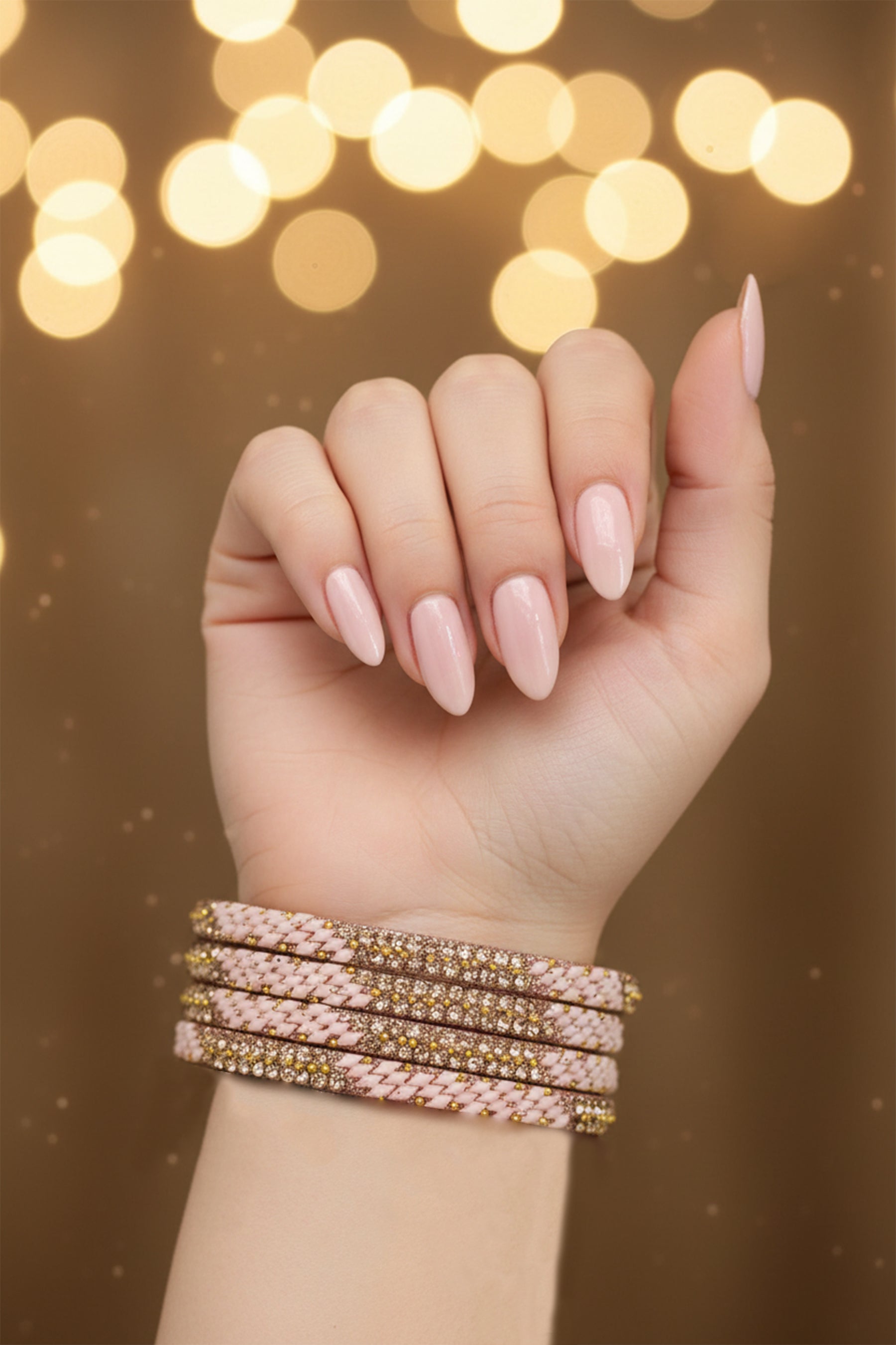 Multicolour Crystal Bead Bangles Set with Gold-Tone Sparkle for Festive & Wedding Wear