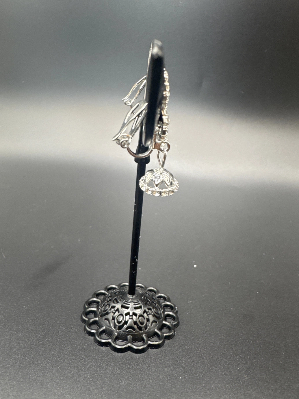 Silver Clip-On Crystal Drop Earrings for Non-Pierced Ears Jewelry JCS Fashions Silver 1 inch