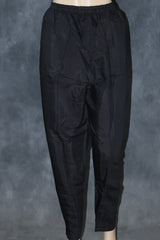 Black Silk 3-Piece Pakistani Salwar Suit with Embroidered V-Neck and Organza Dupatta