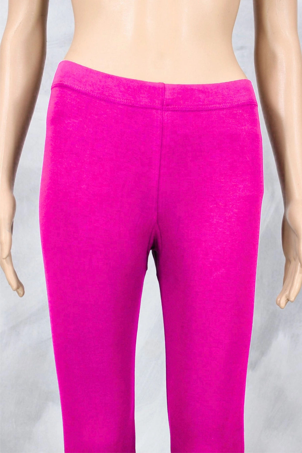 Magenta Ankle Length 4-Way Lycra Leggings with Belt for Women | Smooth Finish