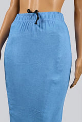 Teal Blue Shapewear Petticoat Skirt with Side Cut for Saree and Gown Styling