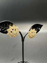 Antique Gold Floral Stud Earrings - Gold-Tone Flower Cluster Studs Jewelry JCS Fashions