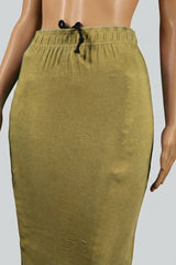 Mehandi Green Shapewear Petticoat with Side Cut, Elastic Waist, Mid-Length Undergarment for Women