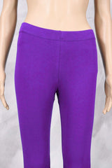 Purple Ankle Length Ankle Leggings for Women with 4-Way Lycra Stretch, Smooth Silicon Wash Finish