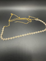 Gold-Tone Crystal Zigzag Hip Chain Waist Belt — Adjustable Geometric Fashion Jewellery for Sarees & Lehengas Jewelry JCS Fashions
