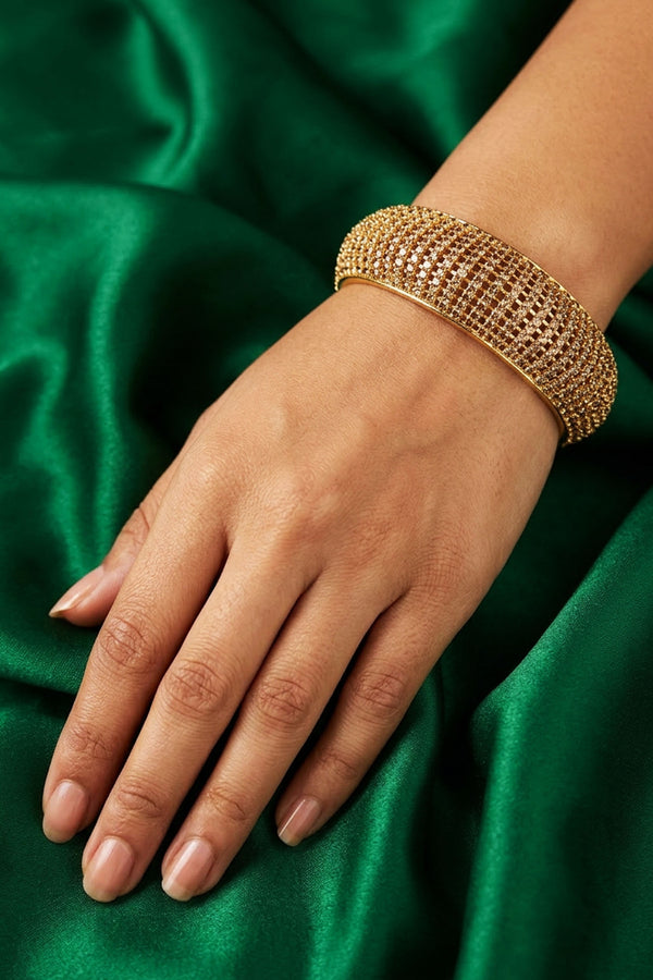 Gold-Tone Textured Bangles - AI Model Photo 2