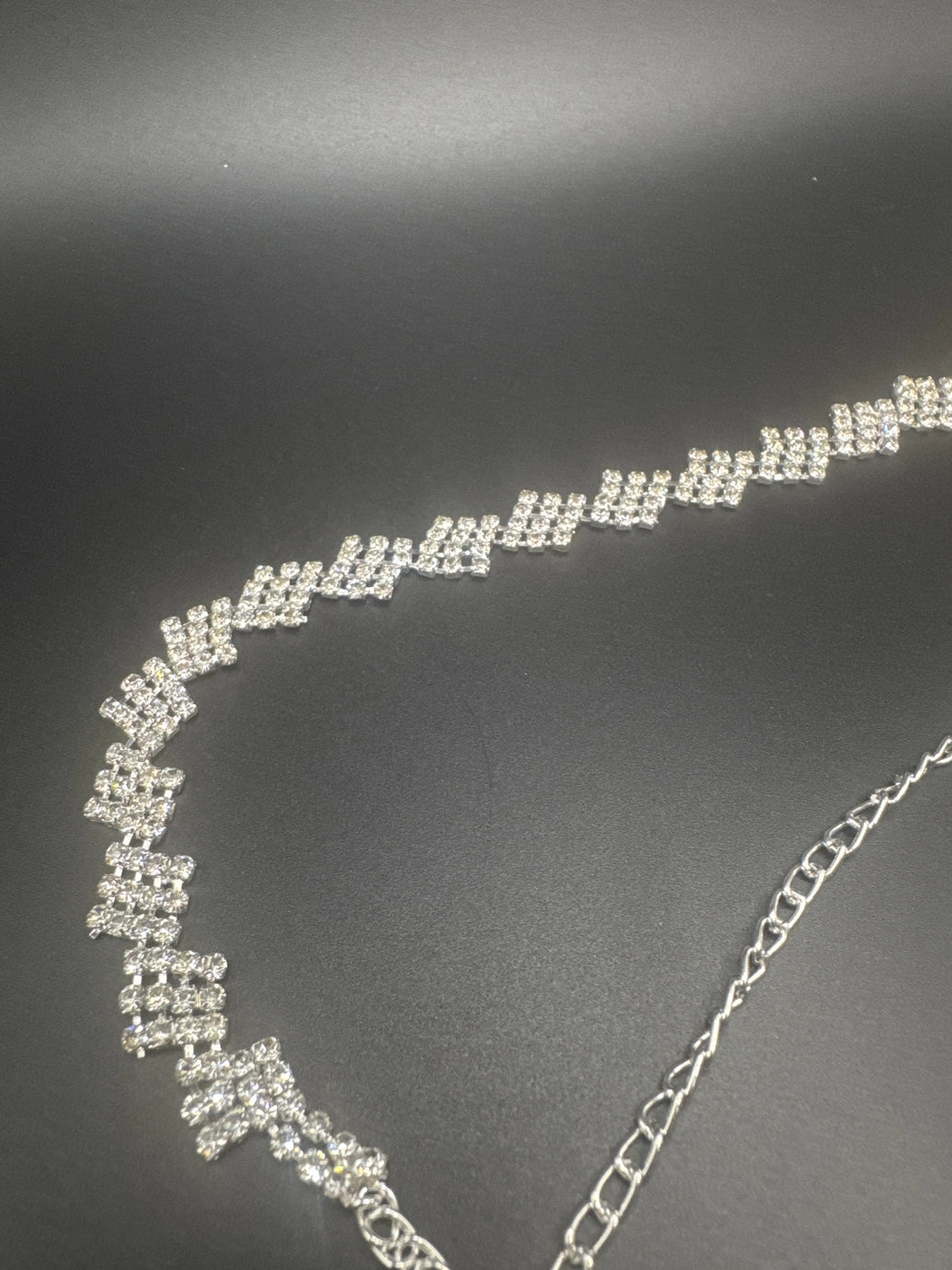 Silver-Tone Crystal Hip Chain with Zigzag Geometric Pattern - Adjustable Waist Hip Belt for Ethnic & Party Wear Jewelry JCS Fashions