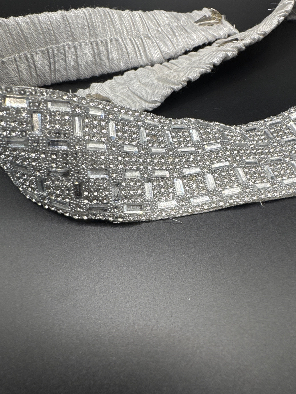 Silver Crystal-Embellished Hip Belt with Elastic Backing and Multi-Hook Closure — Ethnic Waistband for Saree Jewelry JCS Fashions