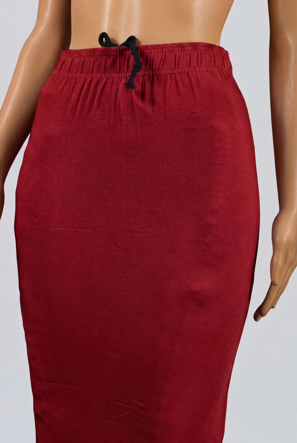 Red Shapewear Petticoat with Side Cut for Women, Waist and Hip Support, Knee-Length Skirt