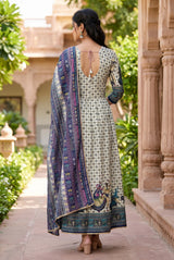 Navy Blue Designer Navratri Chaniya Choli with Folk Border and Flared Lehenga Skirt for Festive Wear