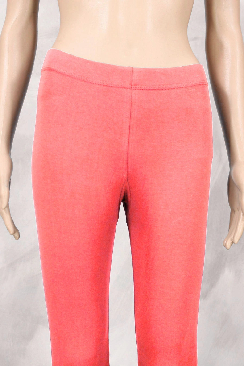 Peach Ankle Length 4 Way Lycra Leggings for Women, Smooth Silicon-Wash Finish, Belt Style