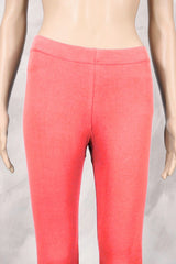 Peach Ankle Length 4 Way Lycra Leggings for Women, Smooth Silicon-Wash Finish, Belt Style