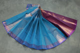 Bridal Kubera Pattu Silk Saree in Blue with Grand Pallu and Full Body Zari Work, Matching Blouse