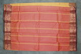 Yellow Emboss Silk Saree with Beautiful Border and Semi Silk Look