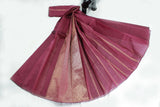 Maroon Silk Cotton Saree with Zari Border, Borderless Design, Comes with Blouse Piece