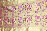Purple Paithani Silk Saree with Floral Buti Pallu and Design Border, Includes Blouse