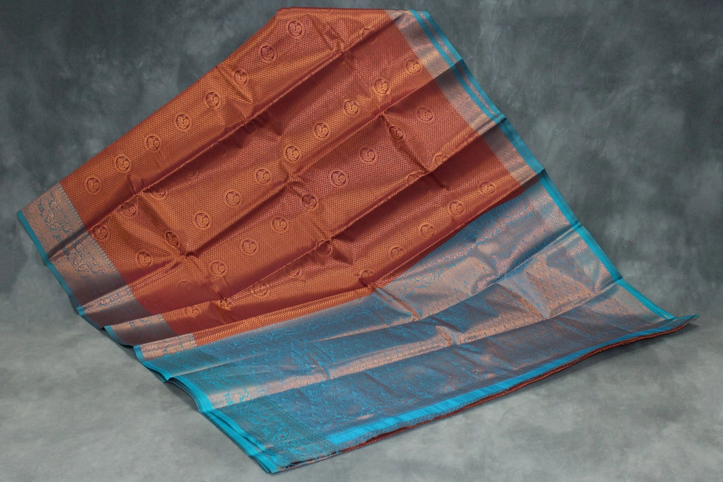 Maroon Bridal Kanjivaram Pattu Saree with Full Body Zari Work and Traditional Border