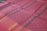 Dark Green Emboss Silk Saree with Traditional Border Design