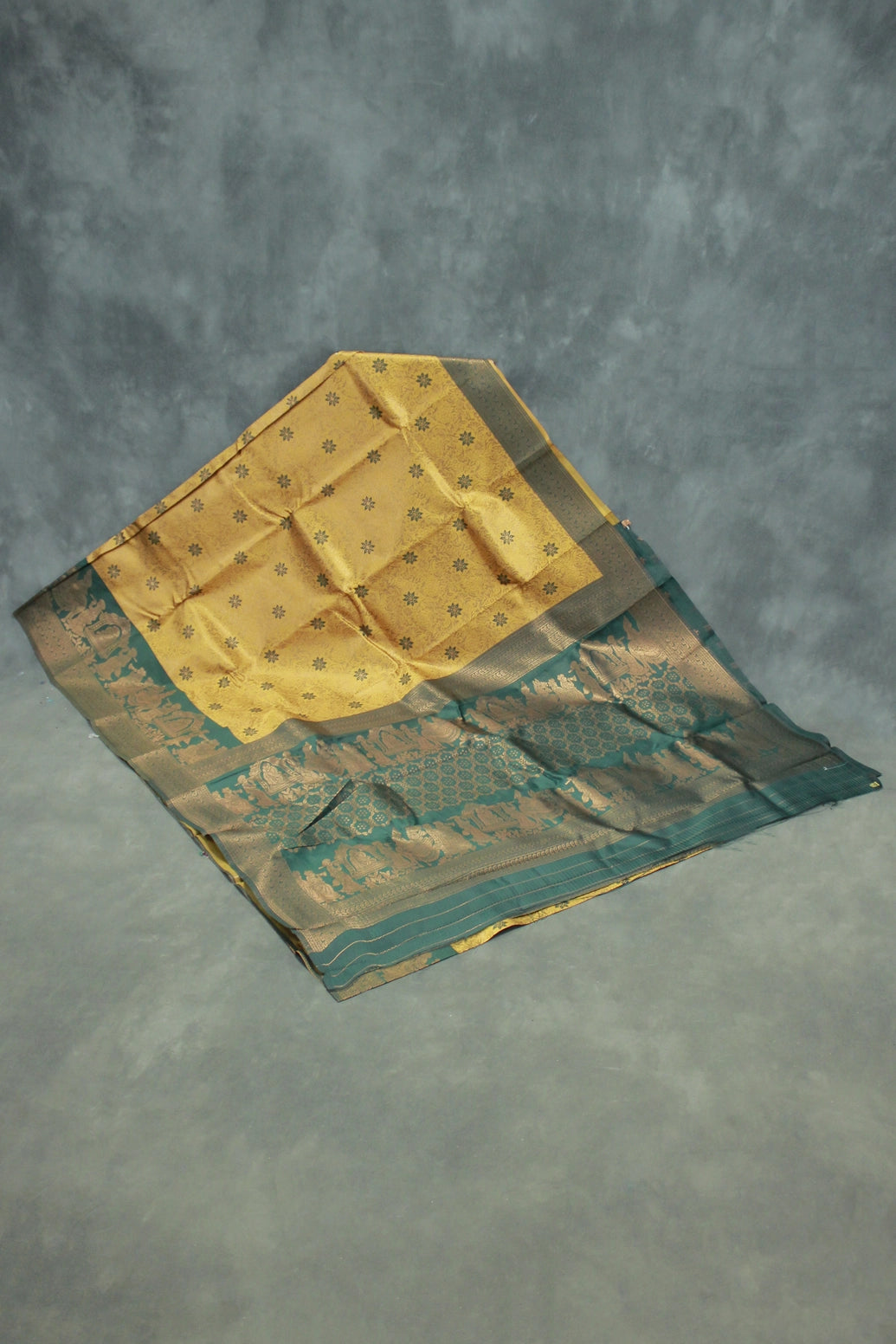 Mustard Kubera Silk Semi Silk Saree with Pallakku Design Border and Blouse, Traditional Woven Saree for Women