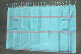 Light Blue Vaazhai Naar (Banana Pith) Borderless Saree with Subtle Butta Motifs for Traditional Wear