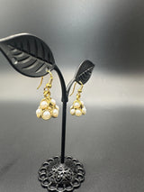 Gold-Tone Teardrop Pearl Jhumka Earrings – Traditional Indian Dangle Jewelry JCS Fashions