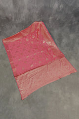 Reddish Pink Marathi Tadka Soft Silk Saree with Rich Pallu and Pure Zari Weaving, Floral Motifs