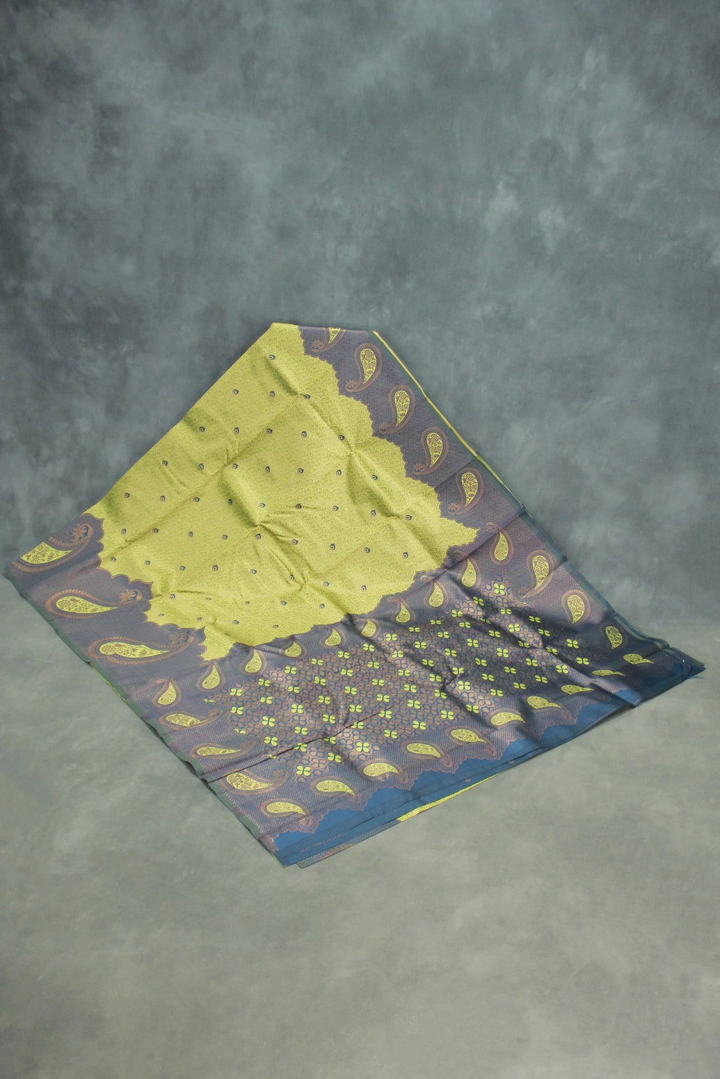 Green Kubera Pattu Saree with Mango Design Border and Matching Blouse
