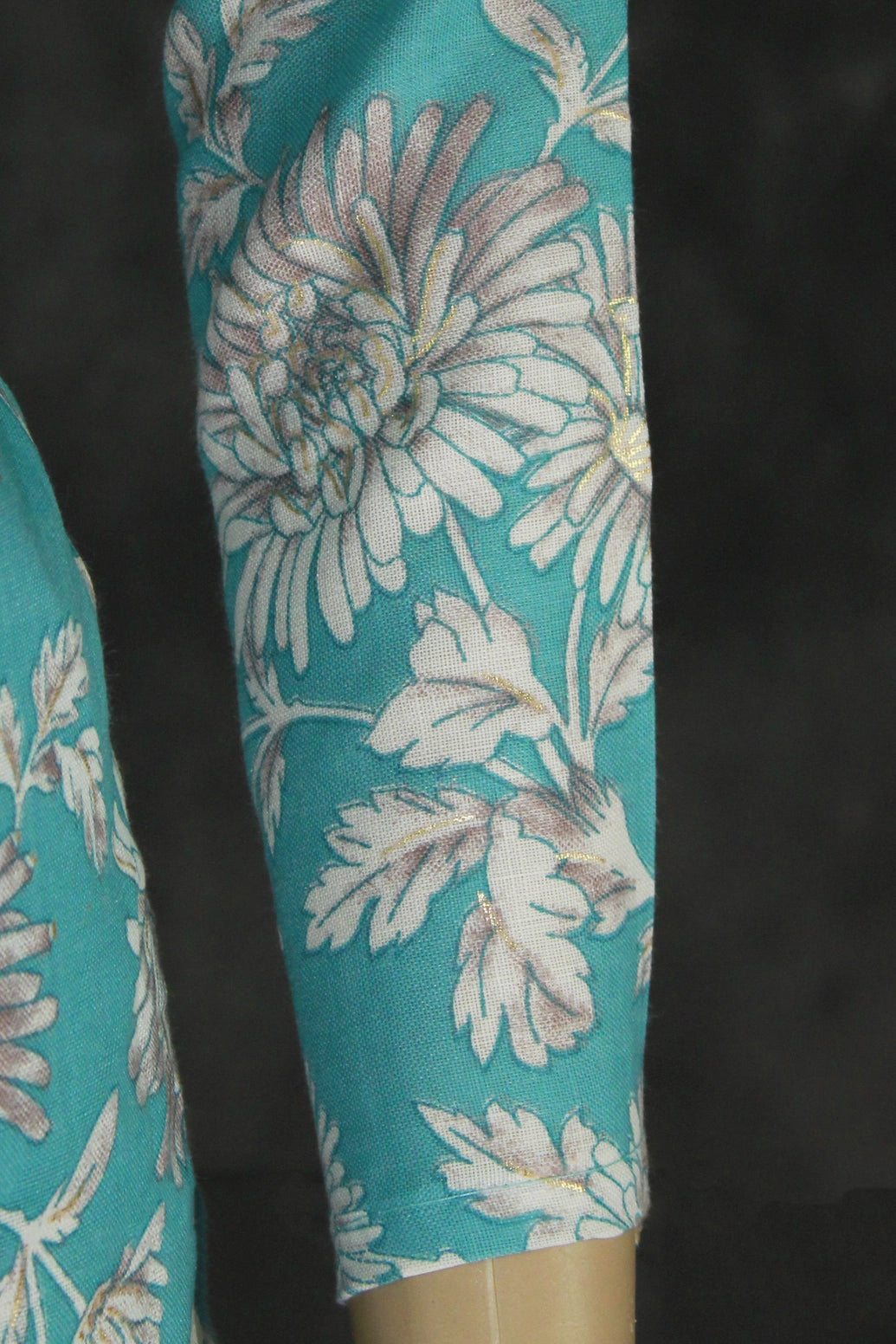 Blue Floral Cotton Kurta Set for Women