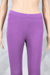 Lilac Ankle Length Ankle Leggings in 4-Way Lycra, Smooth Finish Silicon Wash