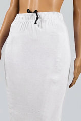 White Shapewear Petticoat with Side Cut for Sarees and Ethnic Wear, Waist Support Underskirt