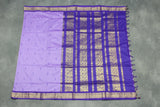 Lavender Kalyani Cotton Saree with Gold-Tone Zari Border, Putta Motifs and Tassel Pallu Saree JCS Fashions