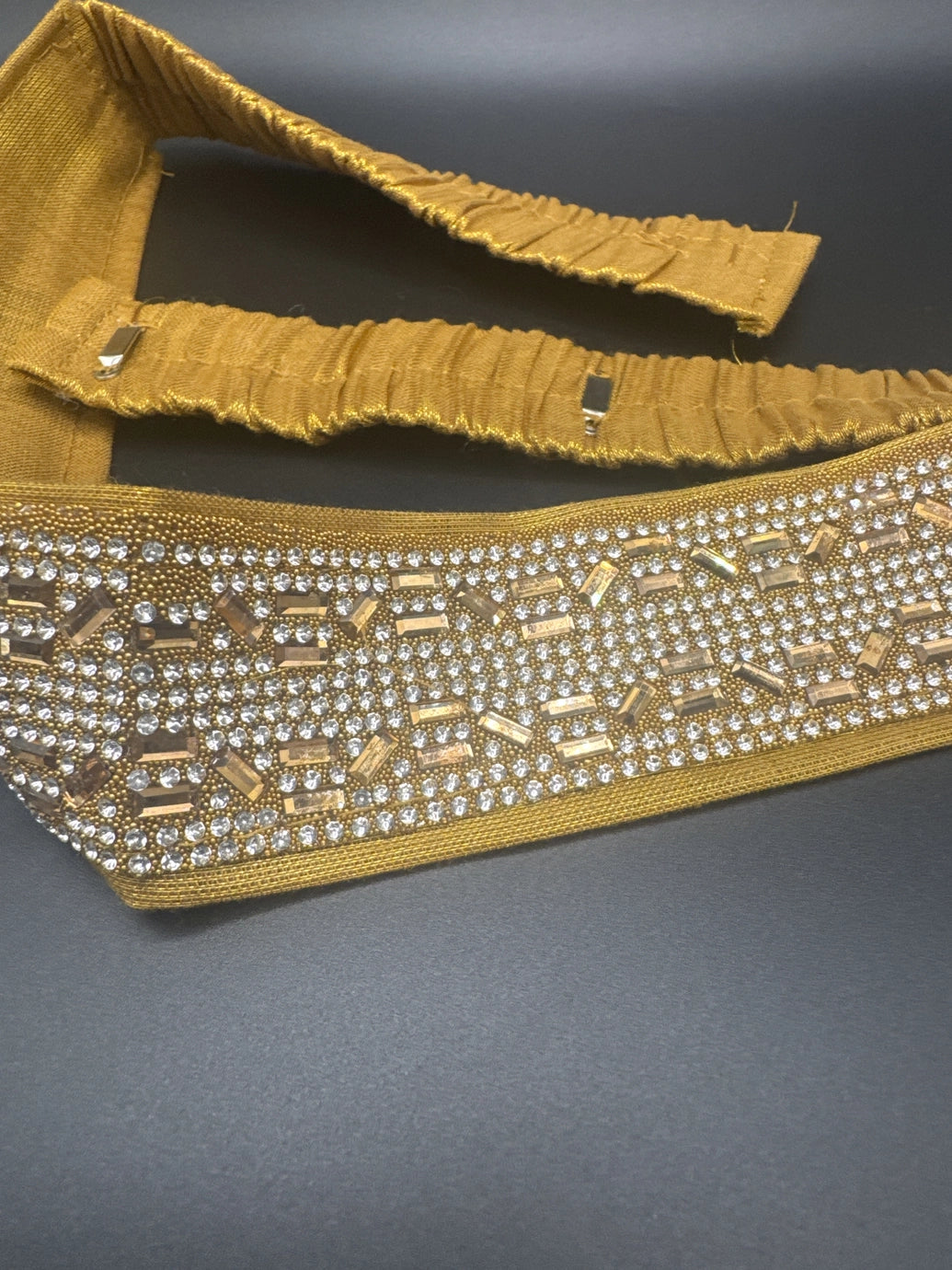 Gold-Tone Embellished Crystal Hip Belt with Elastic Adjustable Fit Jewelry JCS Fashions