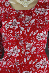 Pink Cotton Printed Kurti and Elastic Pant Set – 2-Piece Ethnic Wear