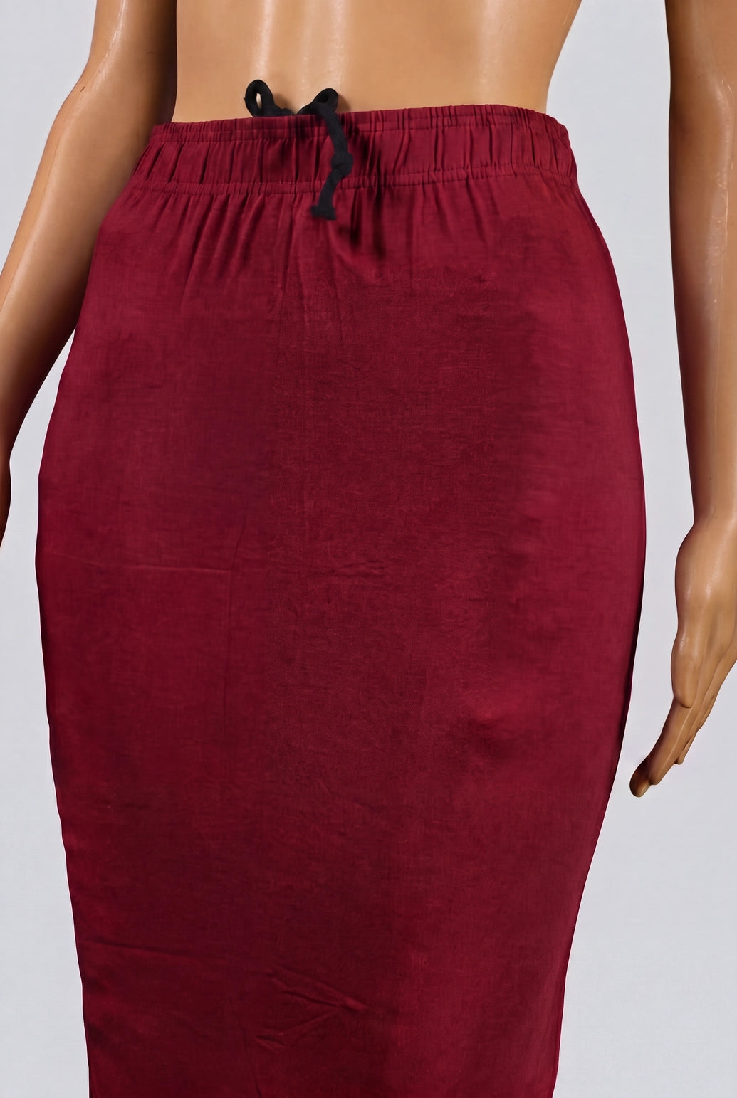 Maroon Lycra Shapeware Petticoat with Side Cut for Saree Blouse Support