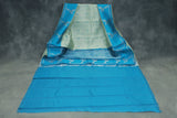 Pastel Blue Kubera Silk Saree with Kingfisher Pallu, Zari Border and Matching Blouse