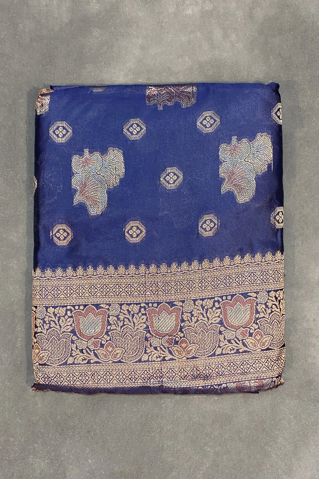Blue Marathi Tadka Soft Silk Saree with Rich Pallu and Pure Zari Floral Weave