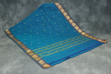 Rama Blue & Yellow Poly Cotton Butta Saree with Thread Border Saree JCS Fashions