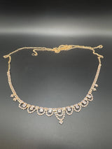 Rose Gold-Tone Scallop Crystal Hip Chain with Adjustable Extension Jewelry JCS Fashions