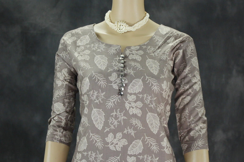 Light Brown Cotton Kurta Set for Women - Elegant and Comfortable