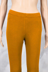 Mustard Ankle Length Lycra Leggings for Women, 4-Way Stretch Smooth Finish