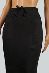 Black Lycra Petticoat with Side Cut for Shapewear Fit - Inskirt