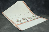 Fabric: Pure Kerala Cotton – lightweight, breathable, 
        •        Design: Rich machine embroidery in Copper zari and thread with detai