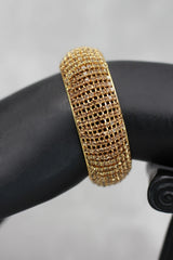 Elegant Gold-Tone Textured Bangles for Festive Wear