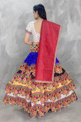 Paridhi Lehenga White & Red Chaniya Choli with Kutchi Mirror Embroidery and Bandhani Lehenga for Navratri Partywear