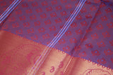 Lavender Emboss Silk Saree with Beautiful Border, Semi Silk Design for Traditional Wear