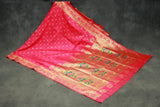 Magenta Pink Paithani Pure Silk Saree with Zari Woven Peacock Pallu & Design Border for Women