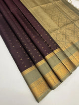 Grey Soft Silk Saree with Jacquard Border and Traditional Woven Pallu