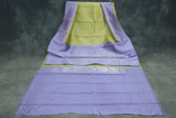 Pastel Yellow Kubera Silk Pattu Saree with Zari Border and Bird Design, Includes Blouse